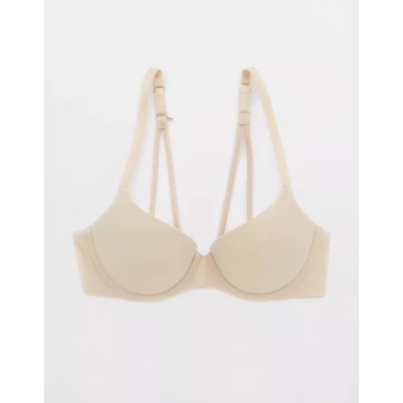 AERIE SUNNIE DEMI STRAPPY PUSH-UP BRA (SANDALWOOD) - Picture 4 of 5